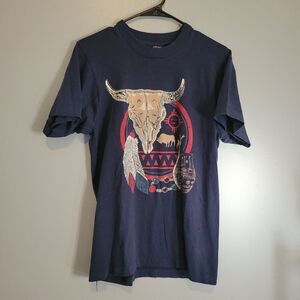 Vintage Arizona T-Shirt Skull Western Cowboy Tribal Mens Medium Single Stitch
